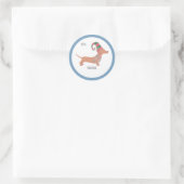 可愛いダシュントのクリスマスの子犬の恋人 ラウンドシール (バッグ)