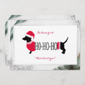 可愛いダシュントのクリスマスドッグ私は良いカード (正面/裏面)