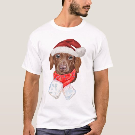 可愛いダシュントのクリスマスプレゼントfor愛犬家 tシャツ (正面)