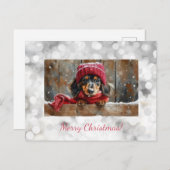 可愛いダシュントのクリスマスポストカード シーズンポストカード (正面/裏面)