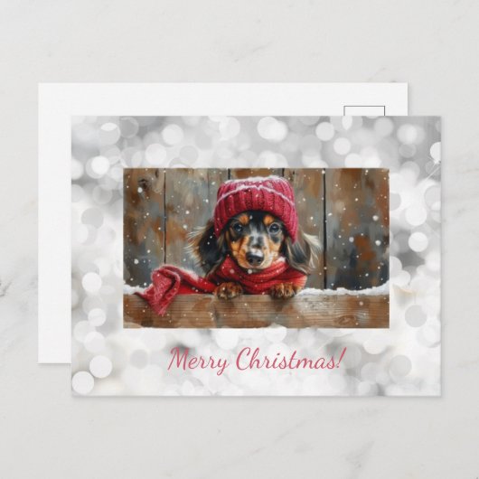 可愛いダシュントのクリスマスポストカード シーズンポストカード (正面/裏面)