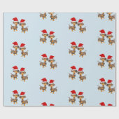 可愛いダシュントのクリスマス ラッピングペーパー (フラット)