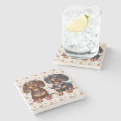 可愛いダシュントの友達 ストーンコースター (横)