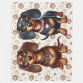 可愛いダシュントの友達 フリースブランケット (正面)