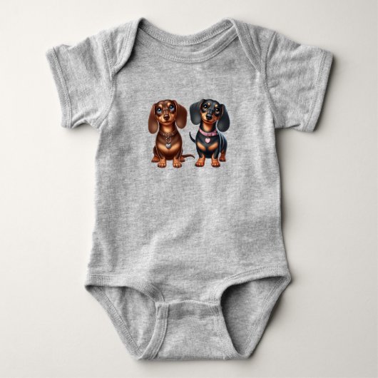 可愛いダシュントの友達 ベビーボディスーツ (正面)