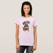 可愛いダシュントの子犬 Tシャツ (正面フル)