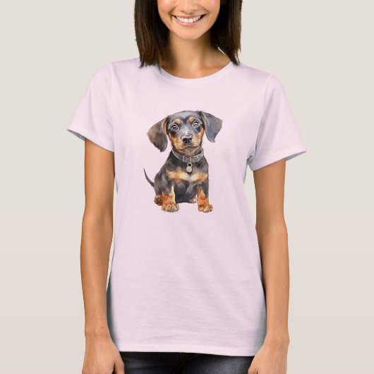 可愛いダシュントの子犬 Tシャツ (正面)