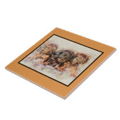 可愛いダシュント子犬ペットラブドッグキープサケ タイル (側面)