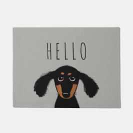 可愛いダシュント子犬 | Wiener Dog Hello形式 ドアマット