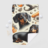 可愛いダシュント模様 ゴルフタオル (インサイチュ)