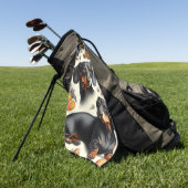 可愛いダシュント模様 ゴルフタオル (グリーン)