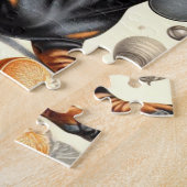 可愛いダシュント模様 ジグソーパズル (側面)