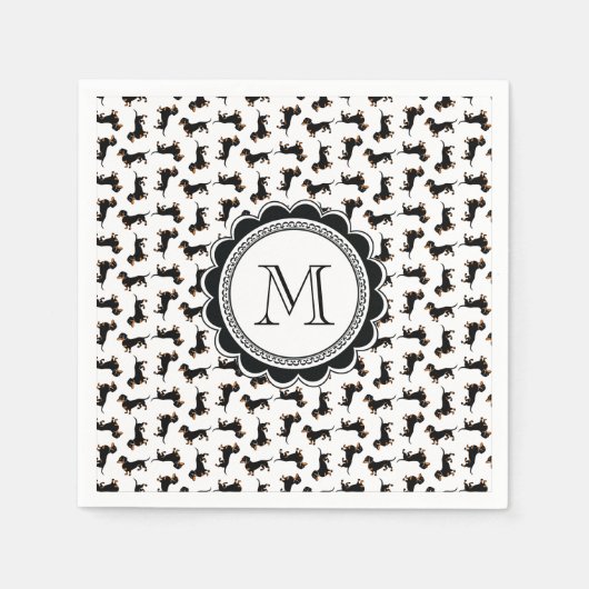 可愛いダシュント模様 スタンダードカクテルナプキン (正面)