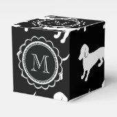 可愛いダシュント模様 フェイバーボックス (正面サイド)