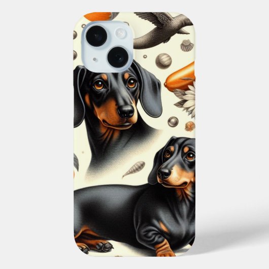 可愛いダシュント模様 Case-Mate iPhoneケース (裏面)