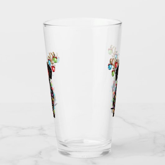 可愛いダシュント犬おもしろいクリスマスホリデーギフト タンブラーグラス (左)