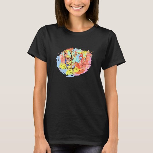 可愛いダシュント犬とダシュント子犬 Tシャツ (正面)