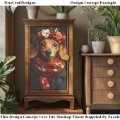 可愛いダシュント犬のフェスティバルスカーフED9Lデコページ 薄葉紙