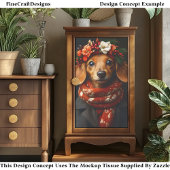 可愛いダシュント犬のフェスティバルスカーフED9Rデコページ 薄葉紙