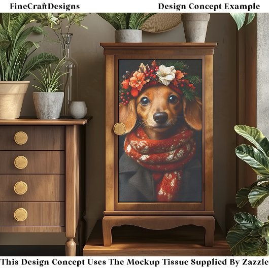 可愛いダシュント犬のフェスティバルスカーフED9Rデコページ 薄葉紙