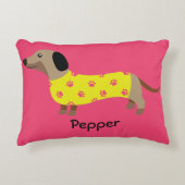 可愛いダシュント犬の恋人の写真おもしろい アクセントクッション (正面)