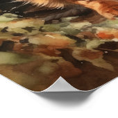 可愛いダシュント犬アートプリントポスター ポスター (角)