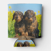 可愛いダシュント犬ダッケル写真バおもしろいドル 缶クーラー (正面)