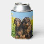 可愛いダシュント犬ダッケル写真バおもしろいドル 缶クーラー (缶裏面)