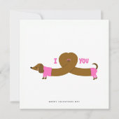 可愛いダシュント犬バレンタインデー挨拶カード シーズンカード (正面)