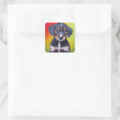 可愛いダシュント犬 スクエアシール (バッグ)