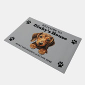 可愛いダシュント犬 ドアマット (アングル)