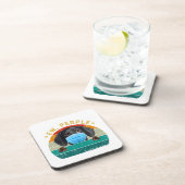 可愛いダシュント犬Ew people Dog顔Maを着て犬 コースター (右側)