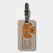 可愛いダシュント |漫画ウィーナーパーソナライズされた犬 ラゲッジタグ (正面縦)