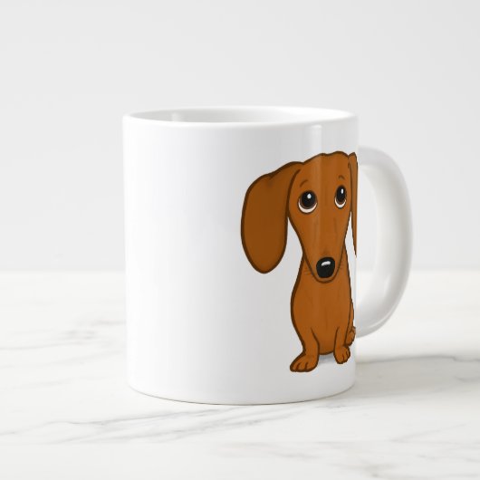 可愛いダシュント |漫画ウィーナー犬 ジャンボコーヒーマグカップ (正面右)
