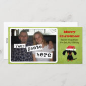 可愛いダシュントWiener犬のクリスマスあなたの写真 シーズンカード (正面/裏面)