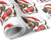 可愛いダシュンドサンタクロースクリスマス ラッピングペーパー (ロールコーナー)