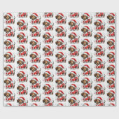 可愛いダシュンドサンタクロースクリスマス ラッピングペーパー (フラット)