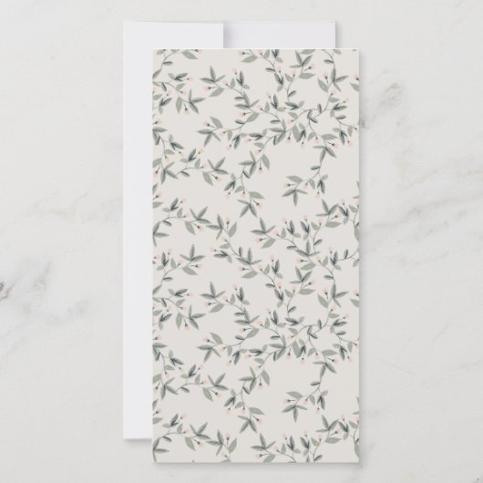 可愛いダスキーディアーフローラ結婚クレストのメニューカード サンキューカード (裏面)