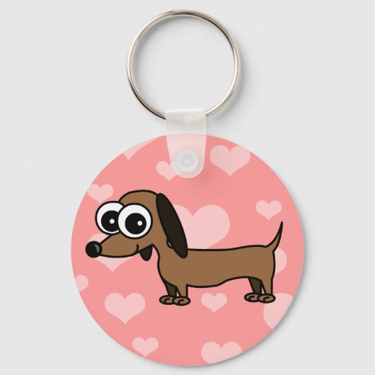 可愛いダックシュントKeychain – ピンク キーホルダー (正面)