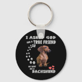 可愛いダックスシャントDoxieガールギフトダックスシャント母 キーホルダー (正面)