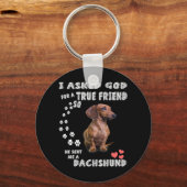 可愛いダックスシャントDoxieガールギフトダックスシャント母 キーホルダー (正面)