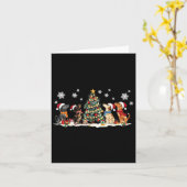 可愛いダックスシャンドサンタハットクリスマスツリーライトドッグ カード (黄色い花)