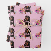 可愛いダックスシャンドラッピング紙48x73 cm ラッピングペーパーシート (インサイチュ)