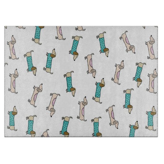 可愛いダックスフント カッティングボード (正面)