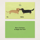 可愛いダックスミスタントーキスクリスマスギフトタグ (正面&裏面)