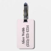 可愛いダックスンパーソナライズされたド ラゲッジタグ (裏面縦)