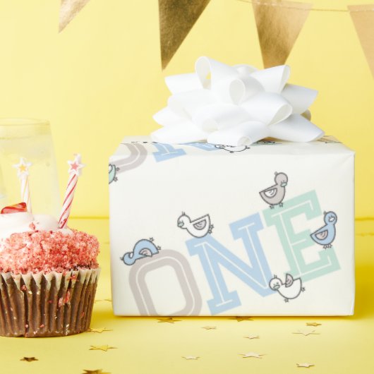 可愛いダックス大きいワンボーイ1st誕生日ギフトラップ ラッピングペーパー (誕生日パーティー)