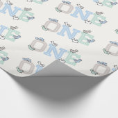 可愛いダックス大きいワンボーイ1st誕生日ギフトラップ ラッピングペーパー (角)