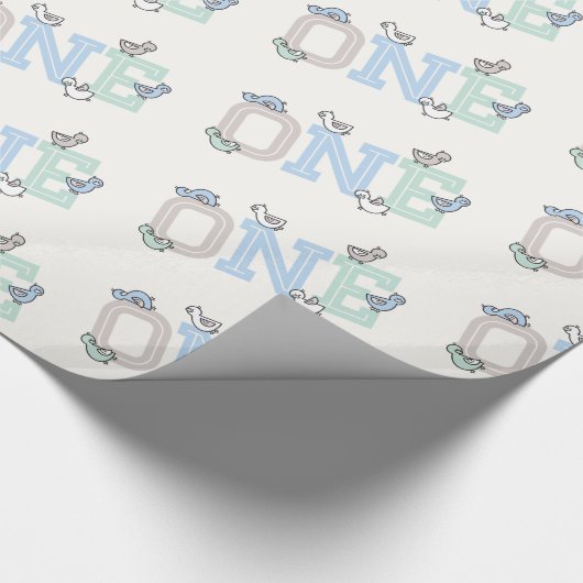 可愛いダックス大きいワンボーイ1st誕生日ギフトラップ ラッピングペーパー (角)