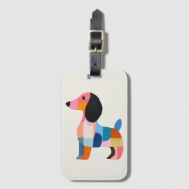 可愛いダッチシュント色ブロック荷物タグ ラゲッジタグ